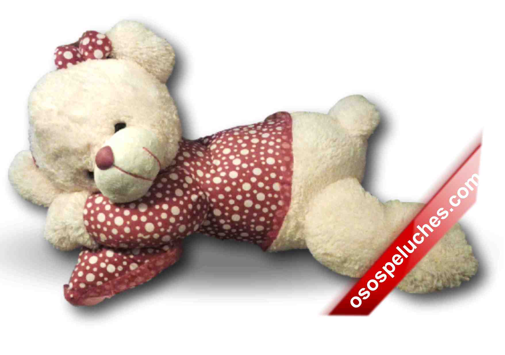 Imagen de Dormilona de peluche 1m sentada roja con punt numero 0