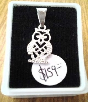 Imagen de Dije de buho de plata numero 0