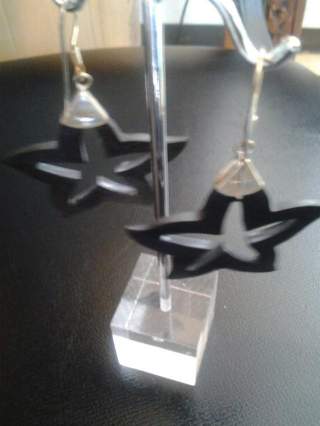Imagen de Aretes de plata y madera estrella numero 0