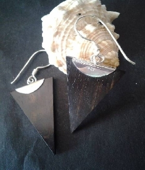 Imagen de Aretes Largos De Plata .925 Y Madera 5.7 Cms numero 0