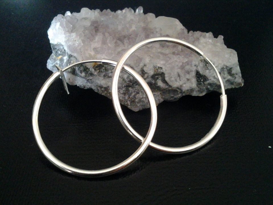 Imagen de Arracadas de plata 3 cms de diámetro numero 1