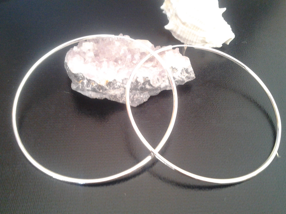 Imagen de Arracadas de plata lisas 6 cms de diámetro