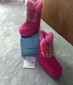 Imagen de Botitas para bebe rosas arcoiris numero 0