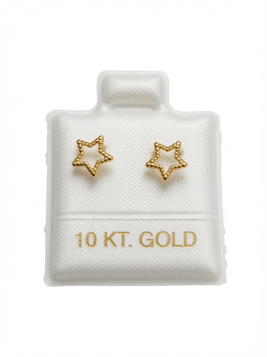 Imagen de Broqueles de Oro Figura Estrellita Contorno 10 kilates