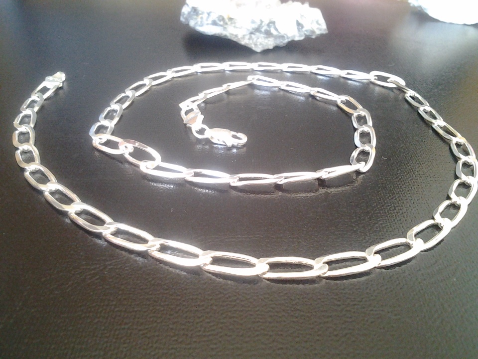 Imagen de Cadena de plata 60 cms estilo bilbao