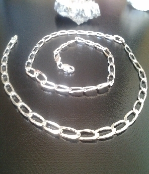 Imagen de Cadena de plata 60 cms estilo bilbao