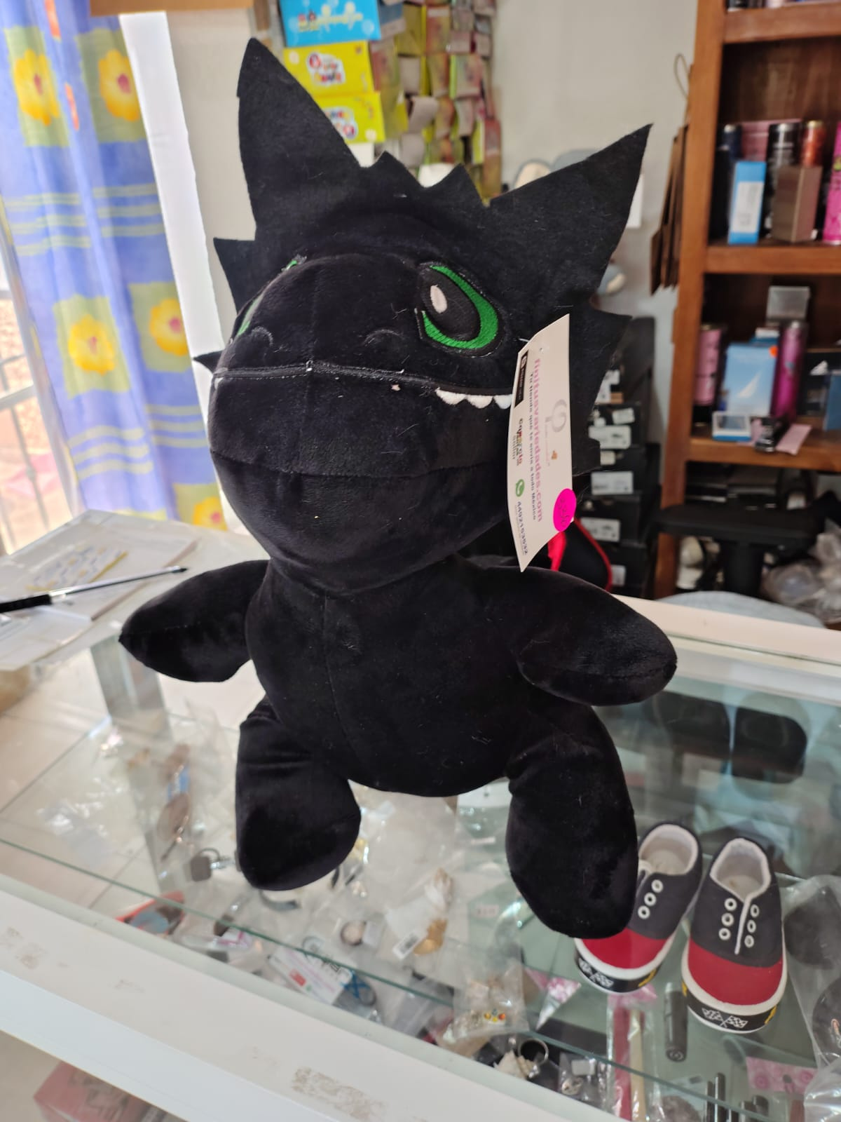 Imagen de Chimuelo de peluche 35 cm color negro y ojos verdes numero 1