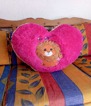 Imagen de Corazon de peluche gigante bordado de leon de 60 cms Te quiero numero 0
