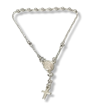 Imagen de Decenario de plata (rosario de mano) virgen de guadalupe