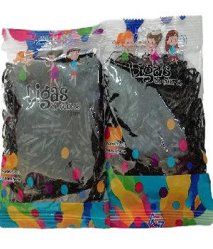 Imagen de Doce paquetes de 150 liguitas para el cabello color negro