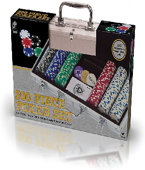 Imagen de Maletin con 300 fichas de poker y baraja set completo 