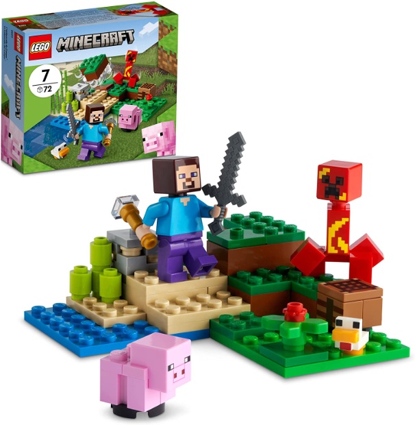 Imagen de Minecraft lego incluye a steve creeper puerco y pato numero 2