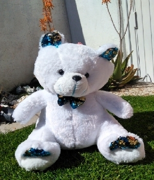 Imagen de Ositos de peluche con lentejuela reversible numero 0
