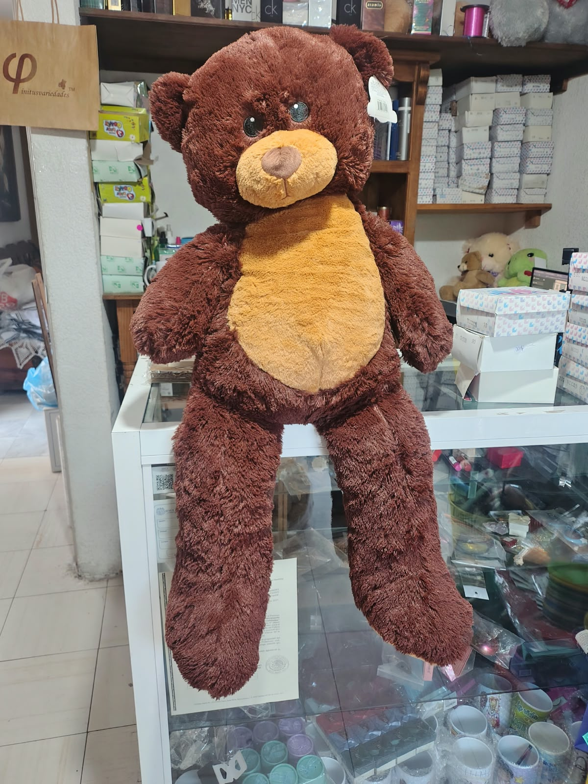 Imagen de Oso de peluche café chocolate grande numero 1
