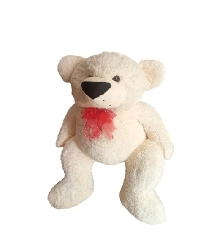 Imagen de Oso de peluche gigante color hueso de 1.65 mts parado doble gordo numero 0