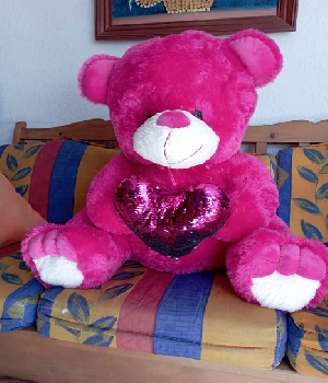 Imagen de Oso de peluche gigante rosa de 85 cms muy gordo numero 0