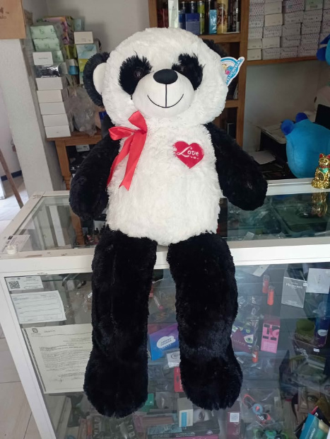 Imagen de Oso panda de peluche 90 cm con bordado numero 0