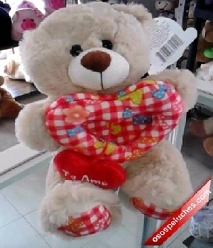 Imagen de Oso con doble corazón café numero 0