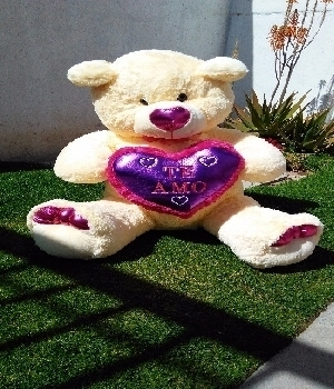 Imagen de Oso dany gigante con corazón violeta numero 0