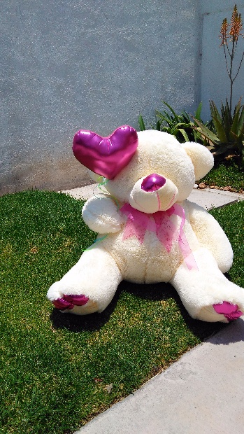 Imagen de Oso de peluche grande con globo numero 1