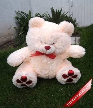 Imagen de Oso de peluche huellas rojo 50X30cms numero 0