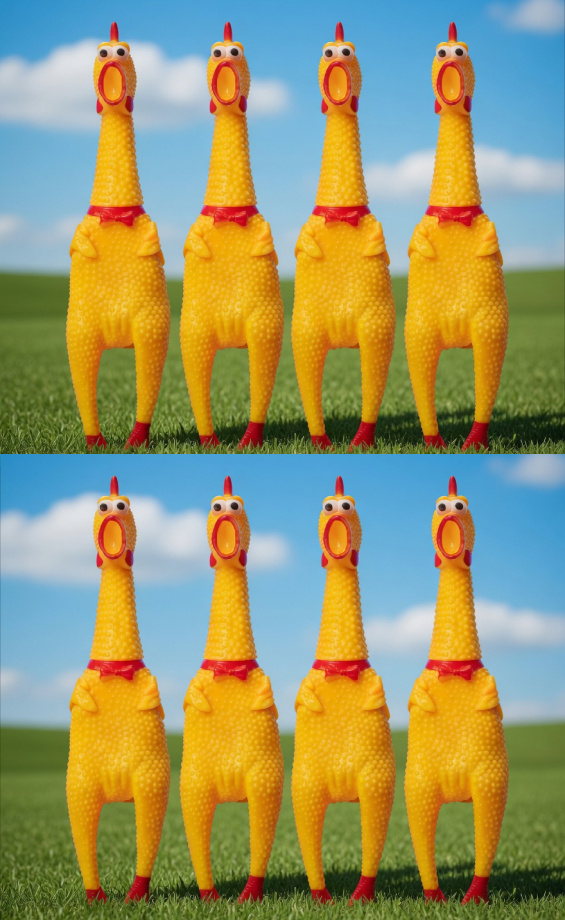 Imagen de Pack de 8 Pollos Chillones Gigantes 38cm con Envío Gratis Juguetes Para Reir numero 0