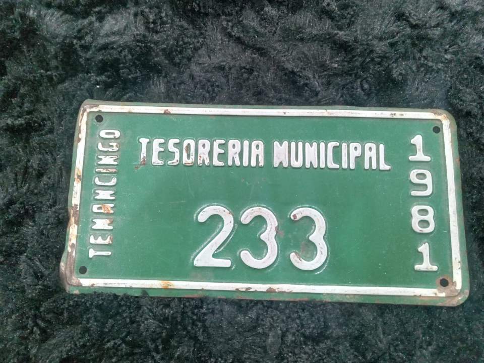 Imagen de Placa Vieja Tesoreria municipal de Tenancingo 1981