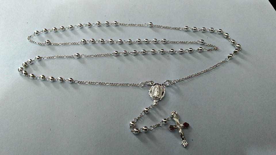 Imagen de Rosario de plata solida estandar  numero 2