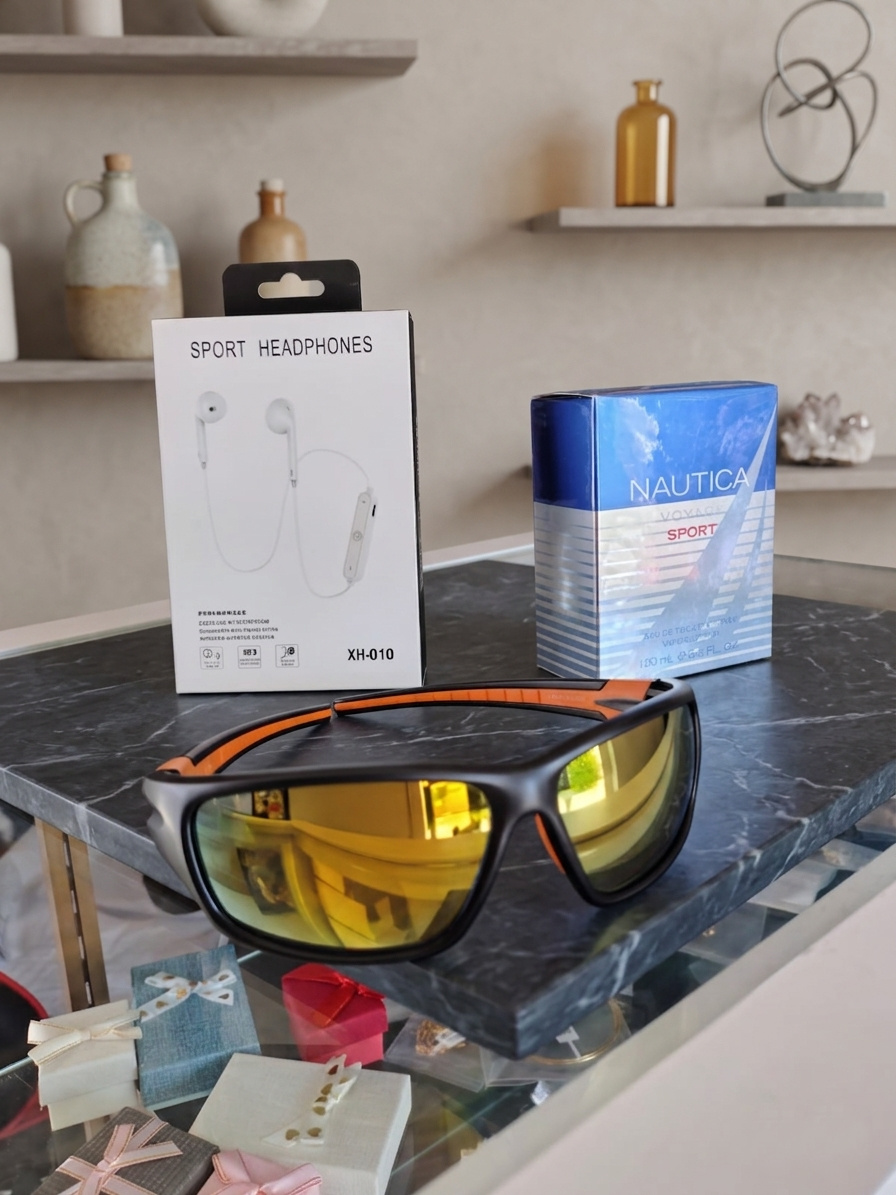 Imagen de Kit Regalo para Novio Deportista: Audífonos Bluetooth + Lentes + Perfume Nautica Voyage Sport

 numero 1