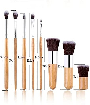 Imagen de Set de brochas de maquillaje estilo bambu diversas medidas