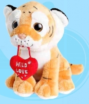 Imagen de Tigre de peluche salvaje con corazon 25 cms