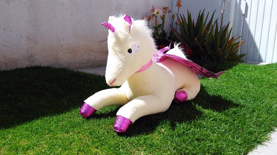 Imagen de Unicornio de peluche grande 85 cms violeta numero 1