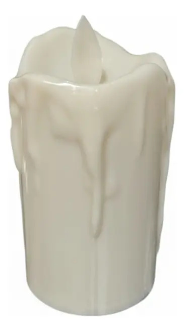 Imagen de Vela eléctrica de plástico Beige de 10 cm estilo derretida numero 0