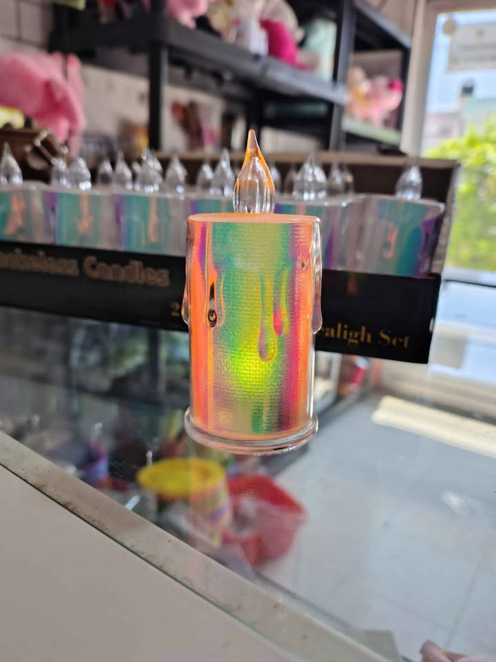 Imagen de Vela luminosa electrica color arcoiris hermosa de 9 cm numero 2