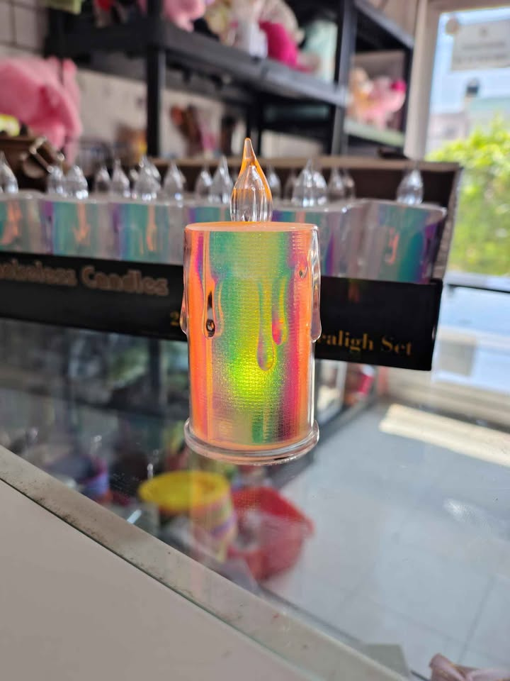 Imagen de Vela luminosa electrica color arcoiris hermosa de 9 cm numero 1