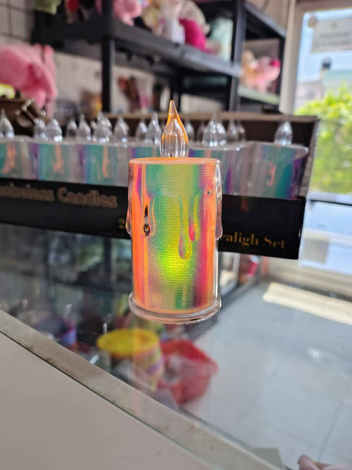 Imagen de Vela luminosa electrica color arcoiris hermosa de 9 cm numero 0