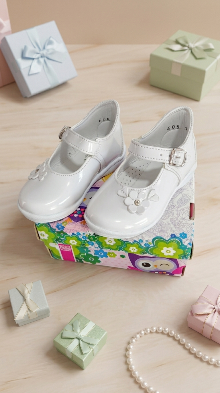 Imagen de Zapatos para Bebé Niña Blancos Talla 14 cm Primeros Pasos con Suela Antideslizante para Caminantes numero 0
