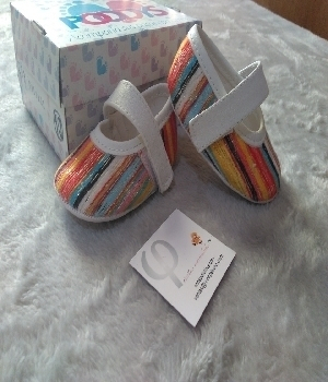 Imagen de Zapatos para bebe coloreado base naranja numero 0